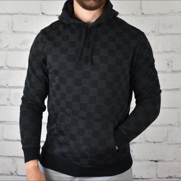 Hipster Vibe Checkerboard Print Hoodie Sweatshirt - Picture 1 of 4